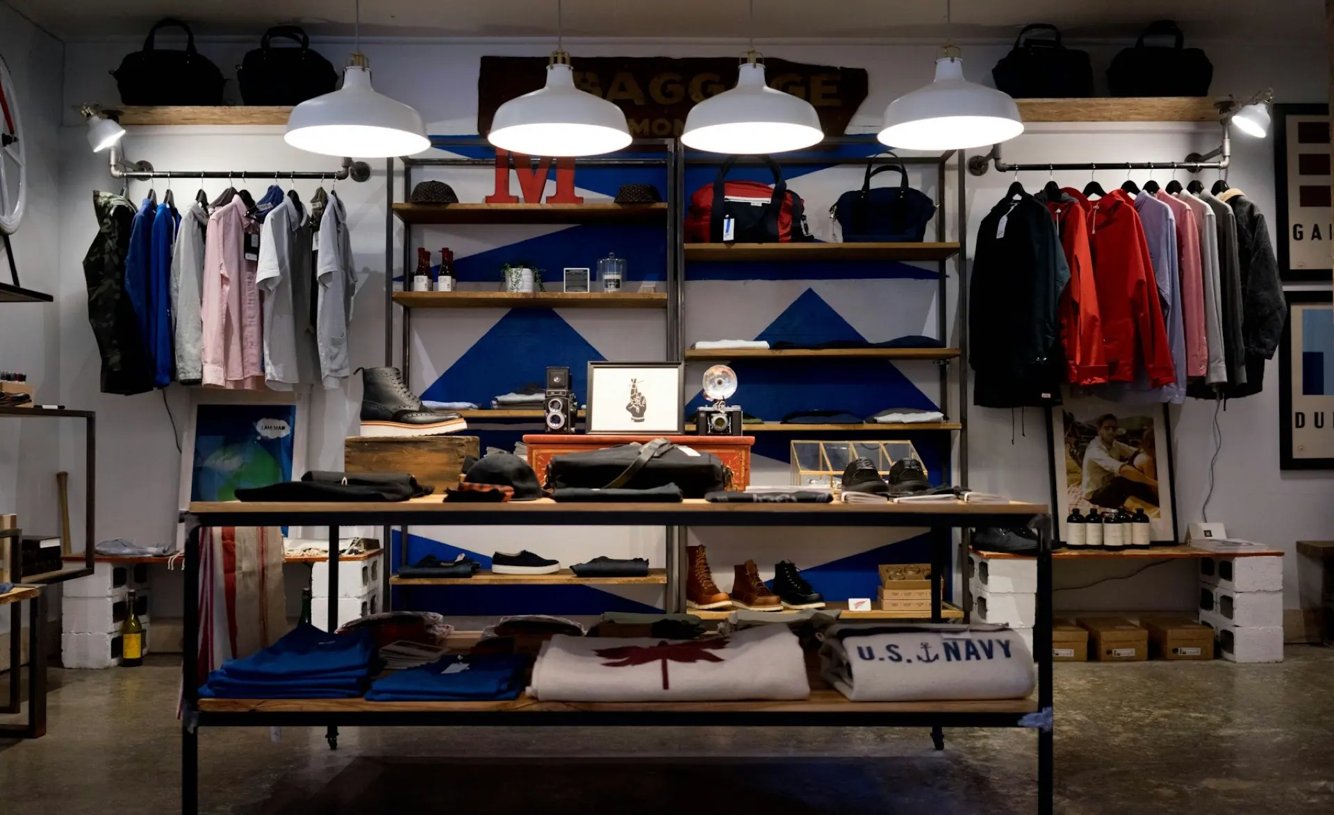 Brightly lit retail environment with multiple operational energy needs
