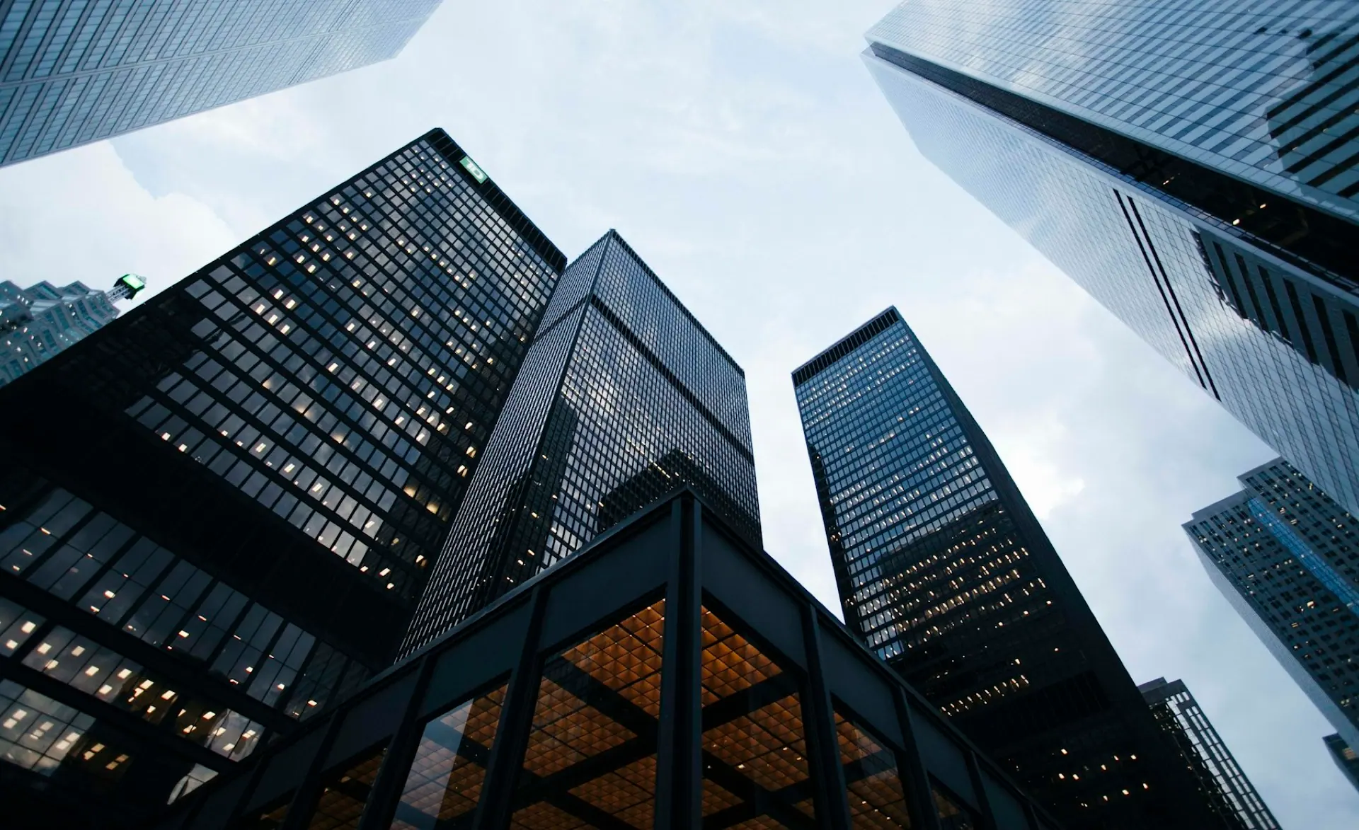 Modern commercial building with integrated glass and steel systems